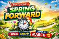 Blue Daylight Saving Time Reminder A5 Template | PosterMyWall