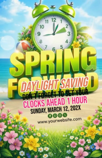 Daylight Saving Time Reminder Tabloid template