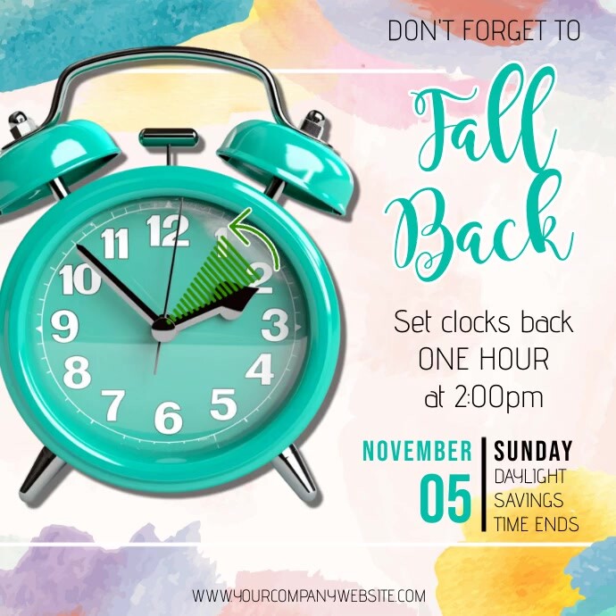 Fall Back Memo DAYLIGHT SAVINGS | Fall Back 2023 Template | PosterMyWall
