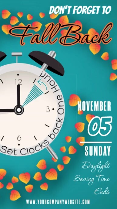 DAYLIGHT SAVINGS | Fall Back 2023 Template | PosterMyWall