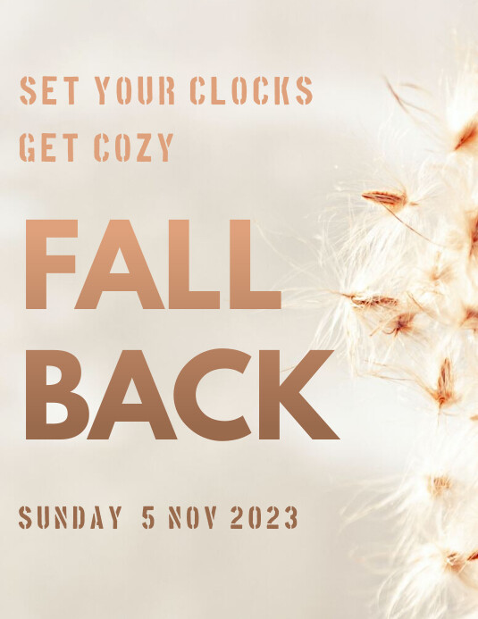 Fall Back Memo Daylight Savings Fall Back Poster Templat | PosterMyWall