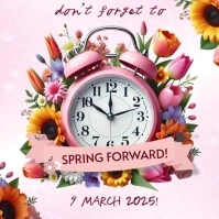 daylight savings time announcement design template Instagram Post