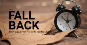 Brown Daylight Saving Time Reminder Obraz udostępniany na Facebooku Template