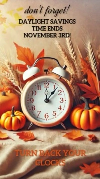 DAYLIGHT SAVINGS TIME ENDS DESIGN TEMPLATE เรื่องราวบน Instagram