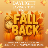 daylight savings time ends design template Kwadrat (1:1)