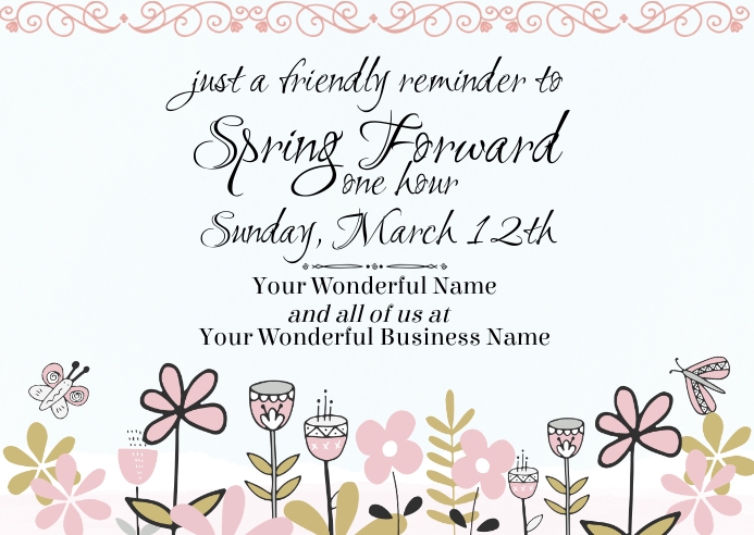 Copy of Daylight Savings Time Spring Postcard | PosterMyWall