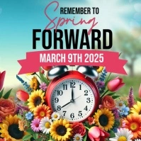 daylight savings time starts spring template สี่เหลี่ยมจัตุรัส (1:1)