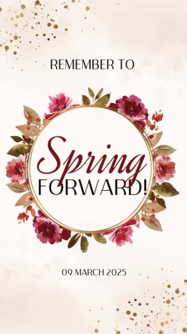 daylight savings time starts spring template História do Instagram