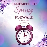 daylight savings time starts spring template Cuadrado (1:1)
