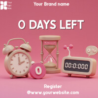 0 days countdown sales design Instagram Post template