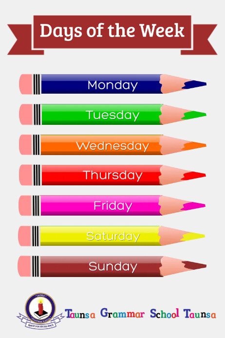 Days of the Week 2 海报 template