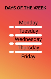 Days Of The Week Design Template | PosterMyWall