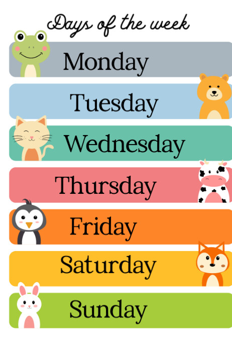Days of the week 海报 template