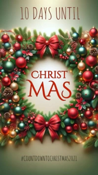 days until christmas countdown template Instagram Story