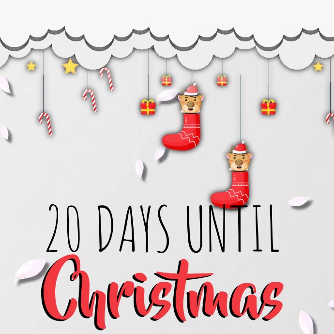 days until christmas countdown template Publicação no Instagram