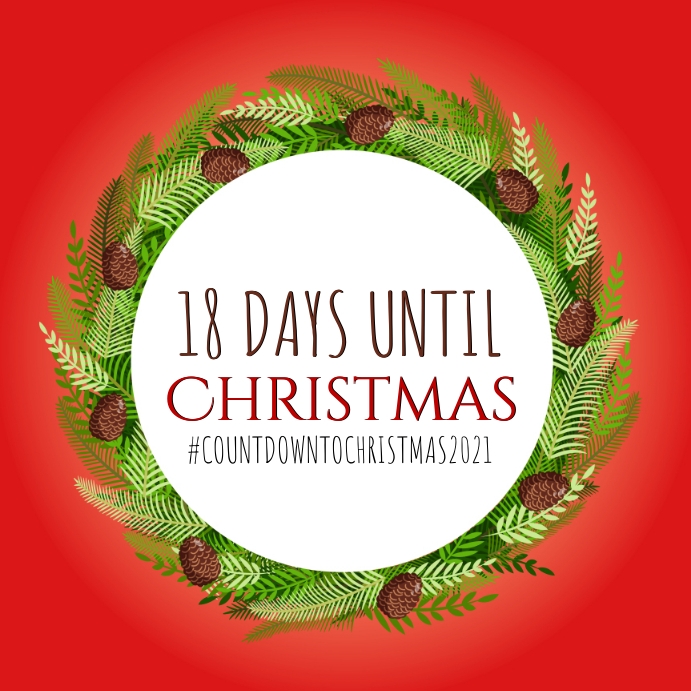 days until christmas countdown template Publicação no Instagram