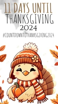 Days until Thanksgiving countdown design template Instagram Story