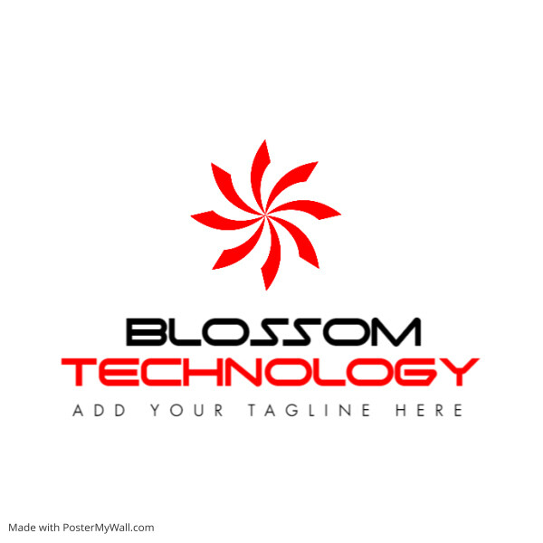 flower icon logo red and black technology log