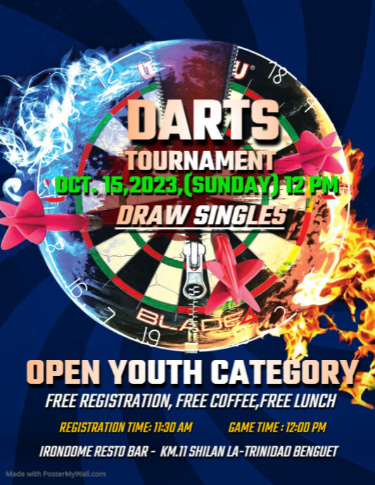 Darts tournament flyer template PosterMyWall