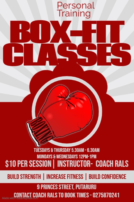 Boxing Classes Post Copy of Boxing Classes Poster | PosterMyWall