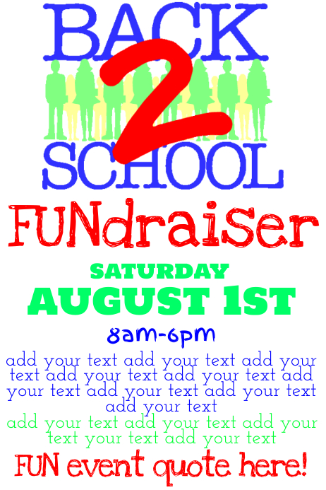 Simple Back To School Fundraiser Flyer Poster Template