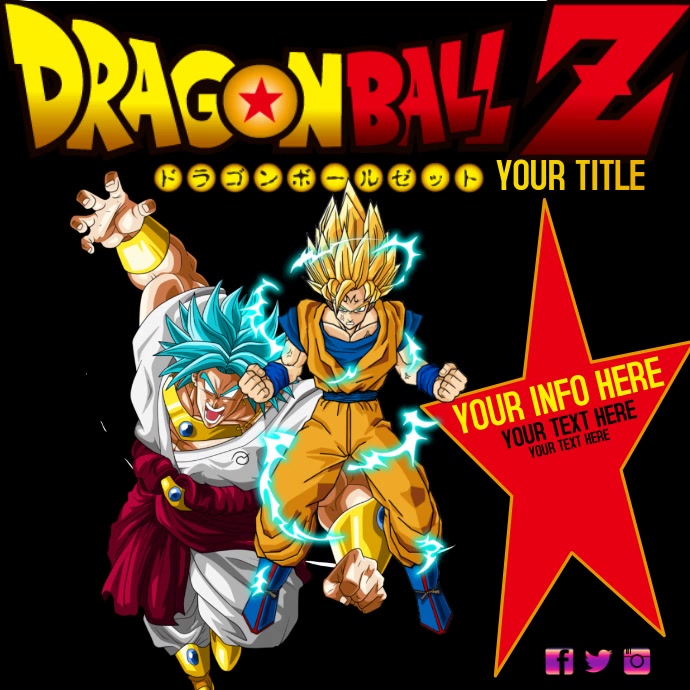 DBZ DRAGON BALL Z AD DIGITAL TEMPLATE Publicação no Instagram