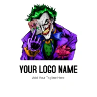Dc The Joker Holding Playing Card Illustratio Logo template