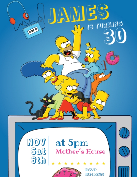 Copy of Simpsons Invitation Template | PosterMyWall