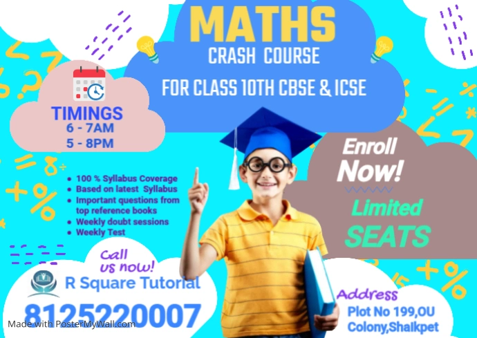 Math Tutoring Instagram Post Postcard template