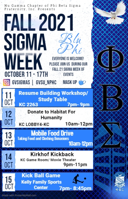 Sigma Week Graph Visual Copy of Fall 2021 Sigma Week | PosterMyWall