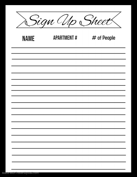 Copy of Sign Up Sheet Template | PosterMyWall