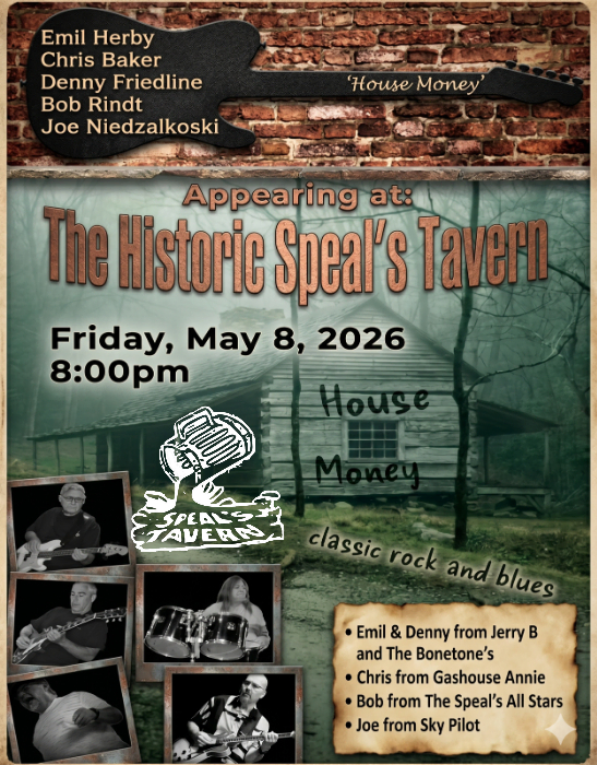 House Money hosts Blues/Rock Open Stage at Speal's Tavern