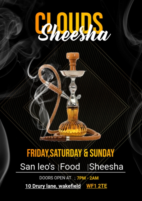 hookah lounge A4 template