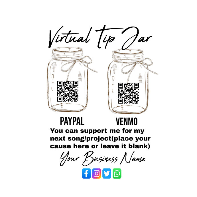 de virtual tip jar sign Template | PosterMyWall de-virtual-tip-jar-sign-template-postermywall