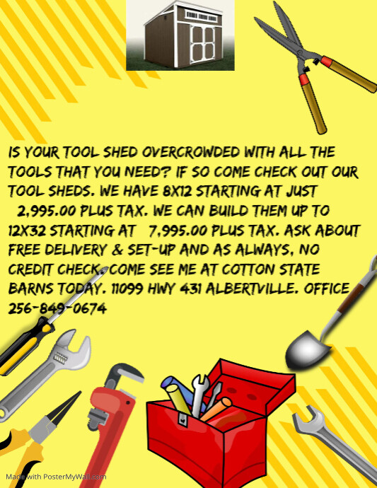 Power Tools Rent Poster Tools rental flyer | PosterMyWall