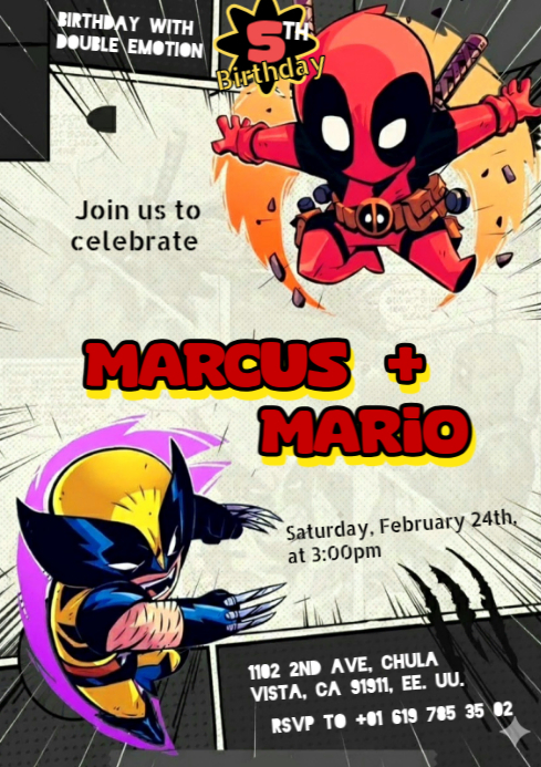 Deadpool & wolverine invitation Template | PosterMyWall