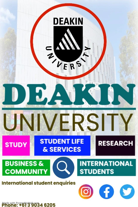 Deakin University Template | PosterMyWall