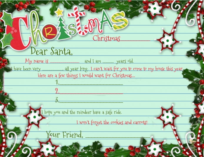 Dear Santa Рекламная листовка (US Letter) template