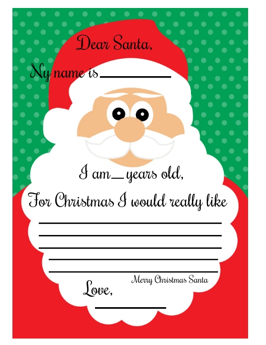Modello Caro Babbo Natale Lettera Stampabile per Tutte Le Età ...