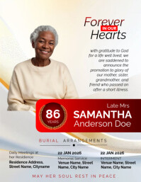 Death and Funeral Announcement Flyer (US Letter) template