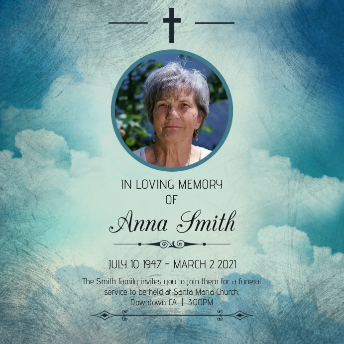 Obituary Funeral Template Pos Instagram