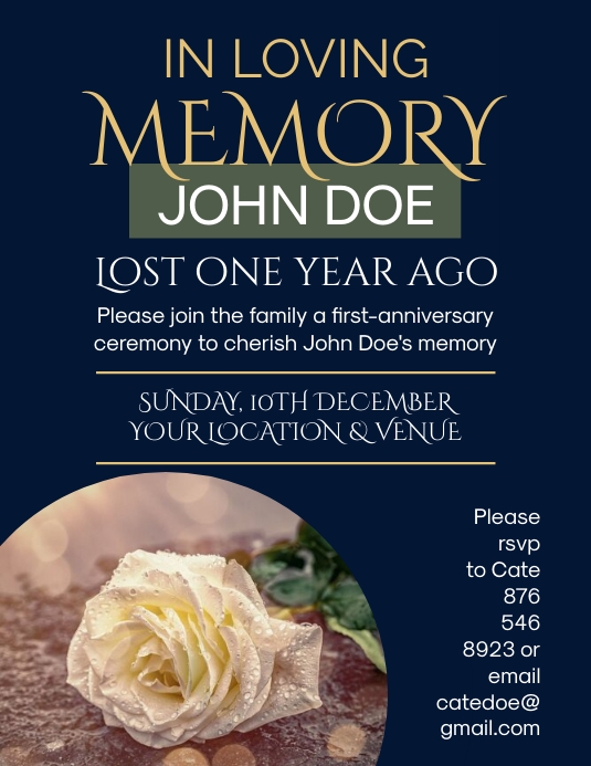 Death Anniversary Flyer (US Letter) template