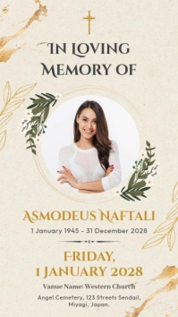 Death Anniversary Funeral Invitation Instagram Story template