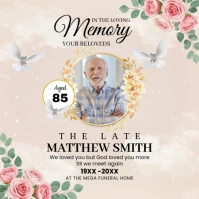 Death Anniversary Funeral Invite Template Square (1:1)