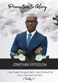 Death Announcement Poster A5 template