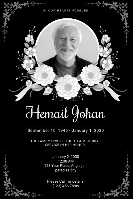 Death Announcement Template For Office Death Notice Templates PSD