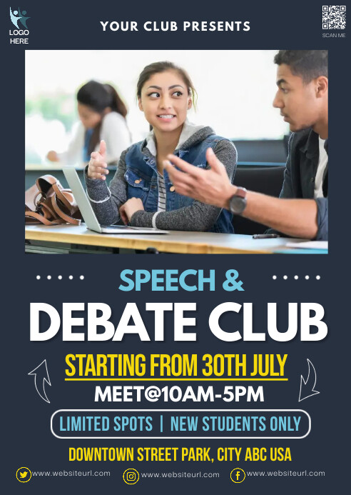 debate,speech,event A6 template