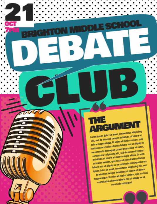 debate club ใบปลิว (US Letter) template