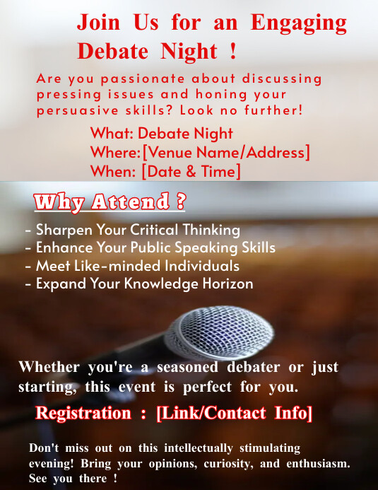 Debate Club Flyer Template | PosterMyWall