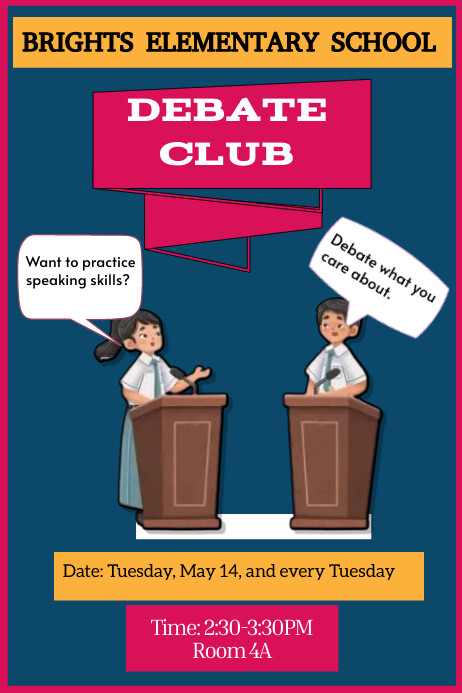 DEBATE CLUB POSTER Template | PosterMyWall